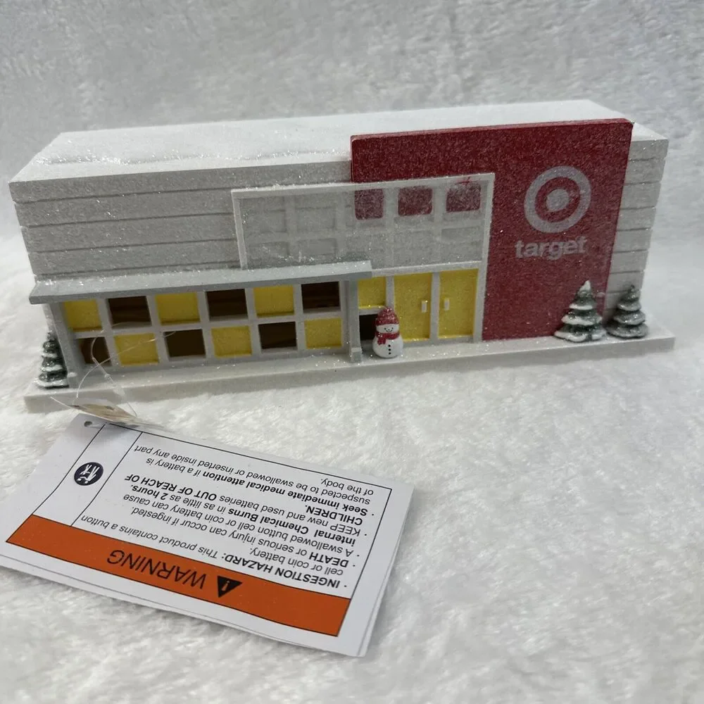 2023 New Target Store Lighted Building Snowy Glitter Christmas‎ Village NWT